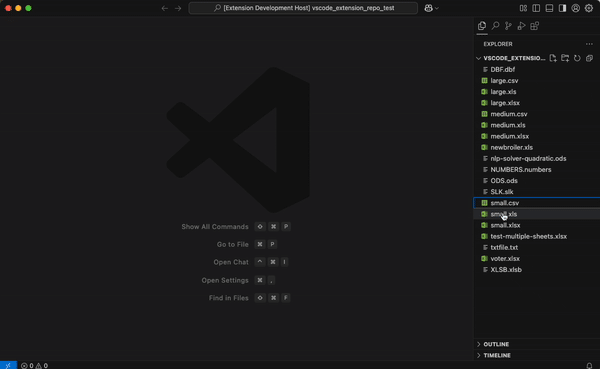 SheetJS VSCode Extension Preview